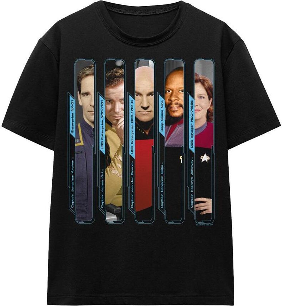 Star Trek - "The Captains" T-Shirt für Herren/Damen Uni TV16261 (XXL) (Schwarz)