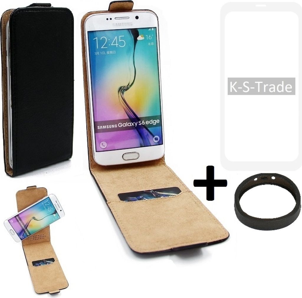 K-S-Trade TOP SET Handy-Hülle kompatibel mit Xiaomi Redmi Note 9 360° Flipstyle Schutz-Hülle Smartphone Tasche schwarz + TPU Bumper, Case Hülle