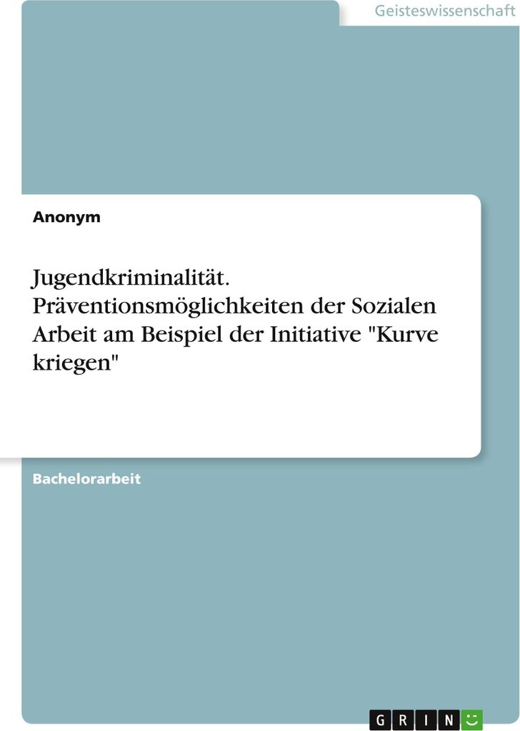 Jugendkriminalität. Präventionsmöglichkeiten der Sozialen Arbeit am Beispiel der Initiative "Kurve kriegen"