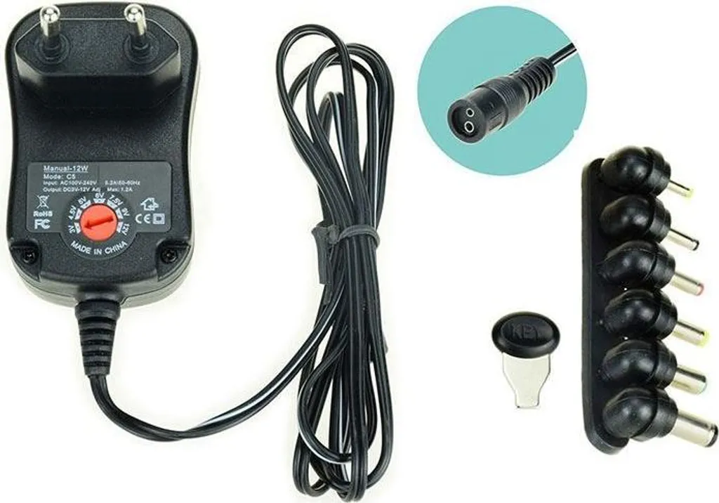 Bloc d'alimentation universel pour vélo d'appartement et elliptique 3-12V 1A