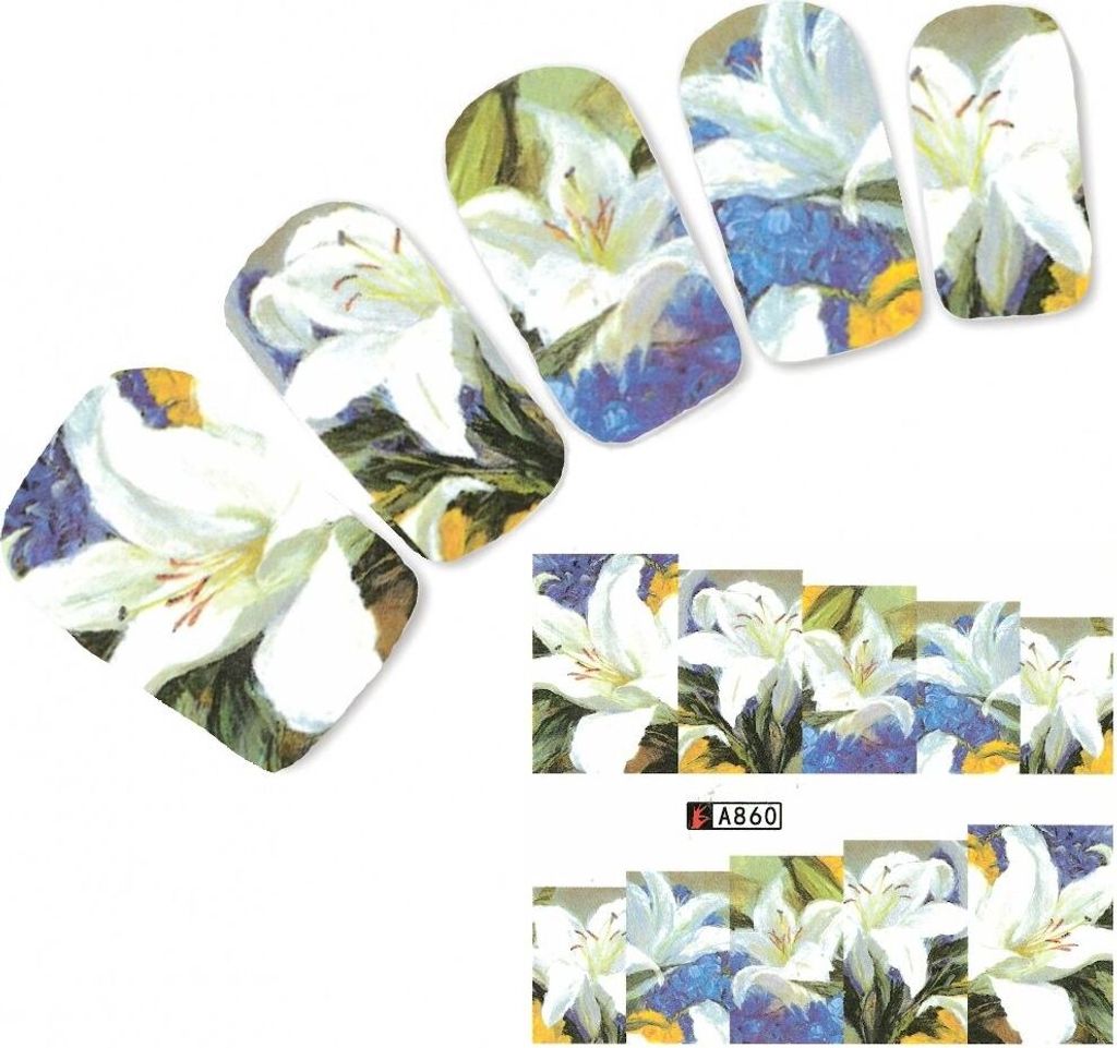 Tattoo Nail Blumen Rosen Bläter Aufkleber Nagel Sticker Produktbild 