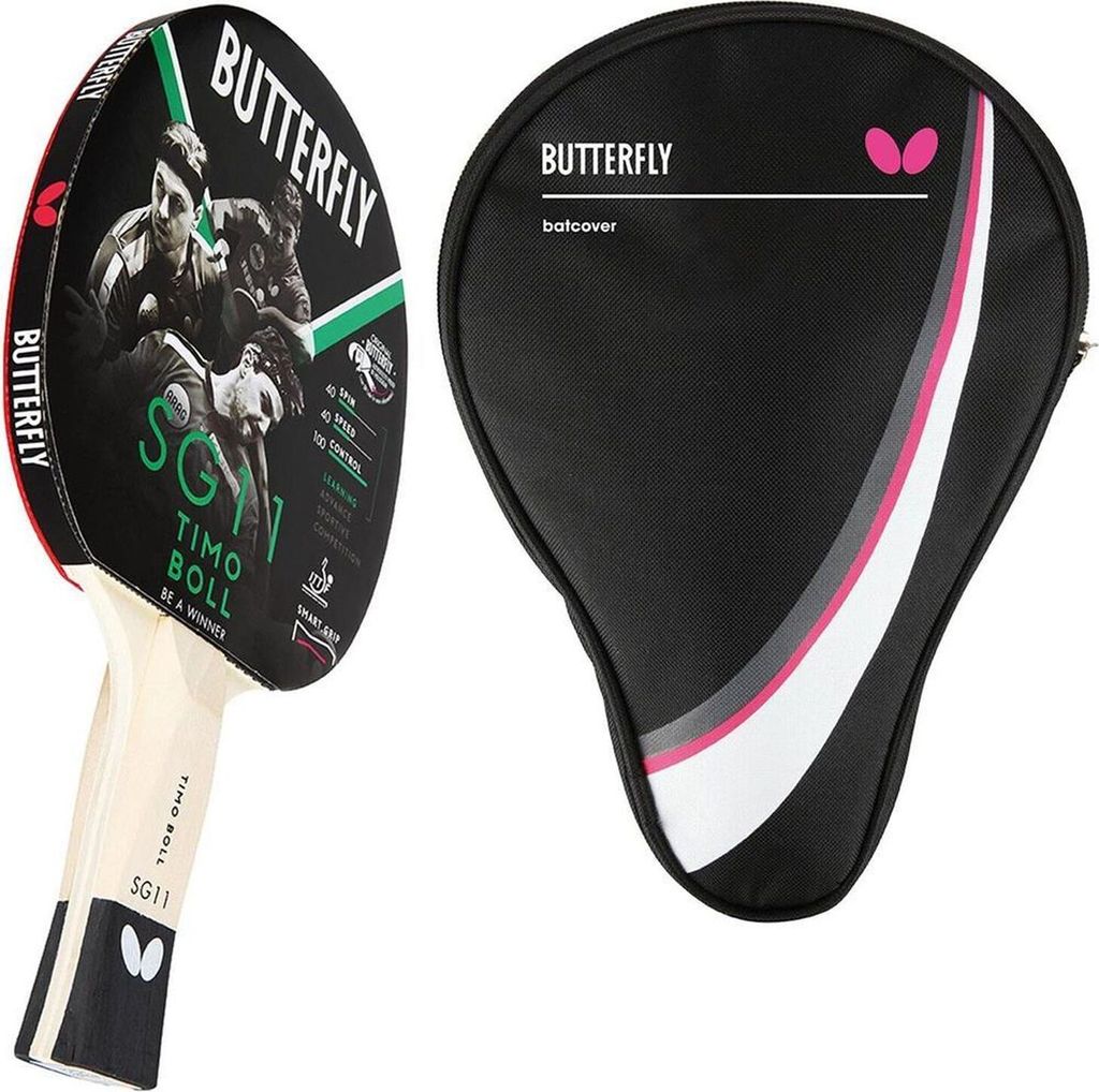 Butterfly 1x Timo Boll SG11 Tischtennisschläger + Tischtennishülle Drive Case