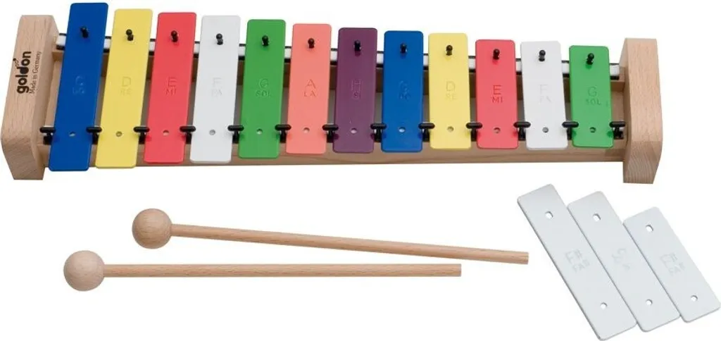 Instrument de percussion enfant Métallophone Goldon 12 notes couleurs