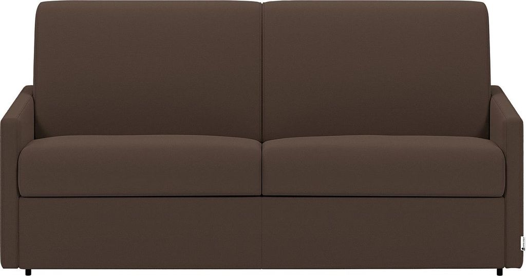 3-Sitzer-Schlafsofa mit Express-Klappmechanismus aus braunem Stoff mit Sitzfläche aus Memory-Schaum – Liegefläche 140 cm – Matratze 18 cm CALIFE