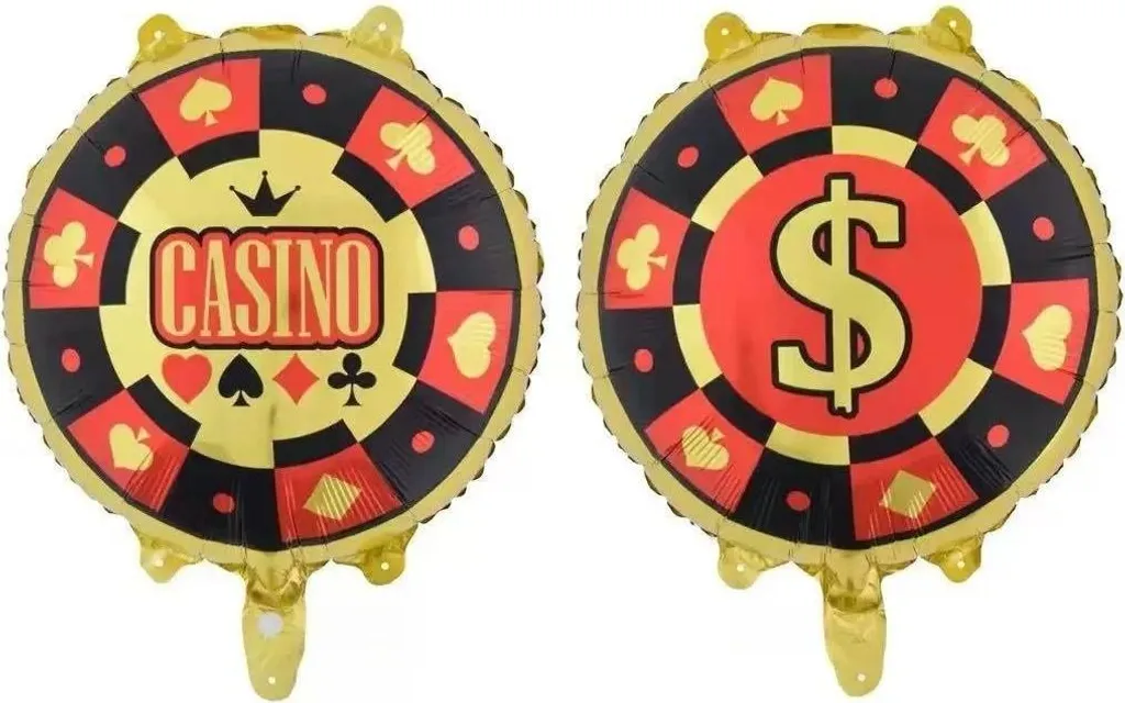 Jeton de jeu gonflable 45 cm - Ballon décoratif thème Casino Vegas