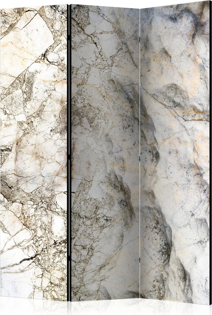3-teiliger Doppelseitiger Vlies Paravent - Marble Mystery 135x172 cm Muster f-C-0146-z-b