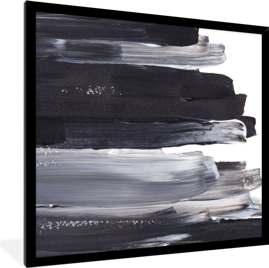 MuchoWow® Gerahmtes Poster Farbe - Schwarz - Design 40x40 Produktbild 