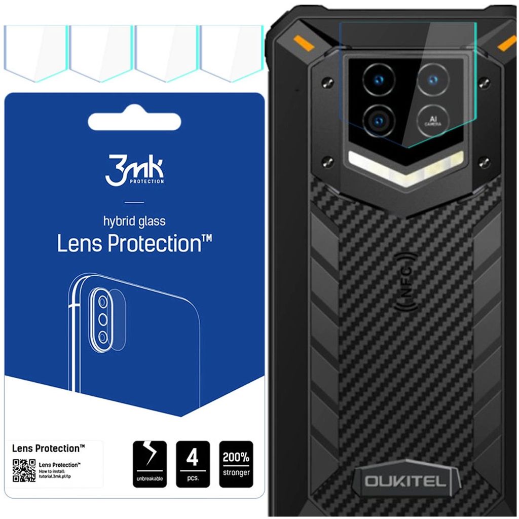3mk Hybridglas Lens Protection für Oukitel WP15 Kamera Objektiv Kameralinse 0,16mm 6H (4 Stück)