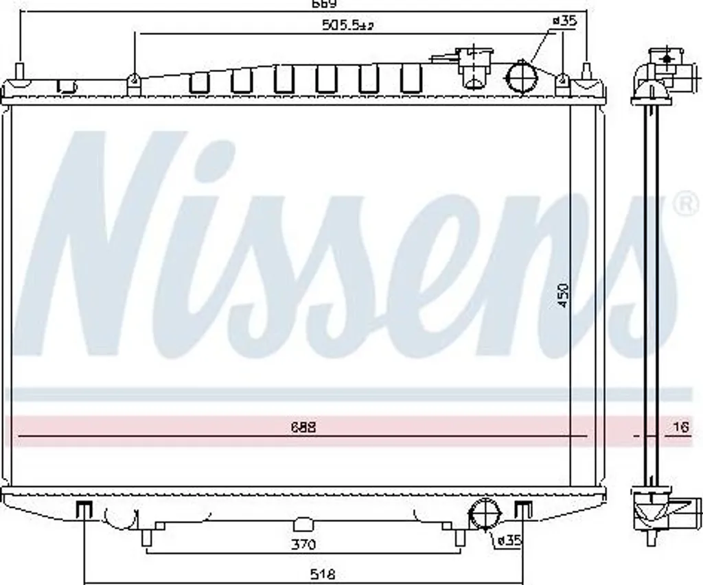 Radiateur moteur pour Pick-up Nissens 68749 idéal pour usage intensif
