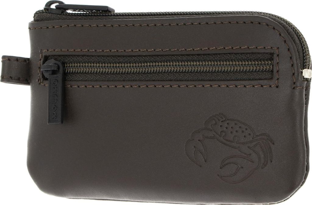 oxmox Leder Schlüsselmäppchen Leather Keyholder Crab 2.0 Embossed Brown dunkelbraun