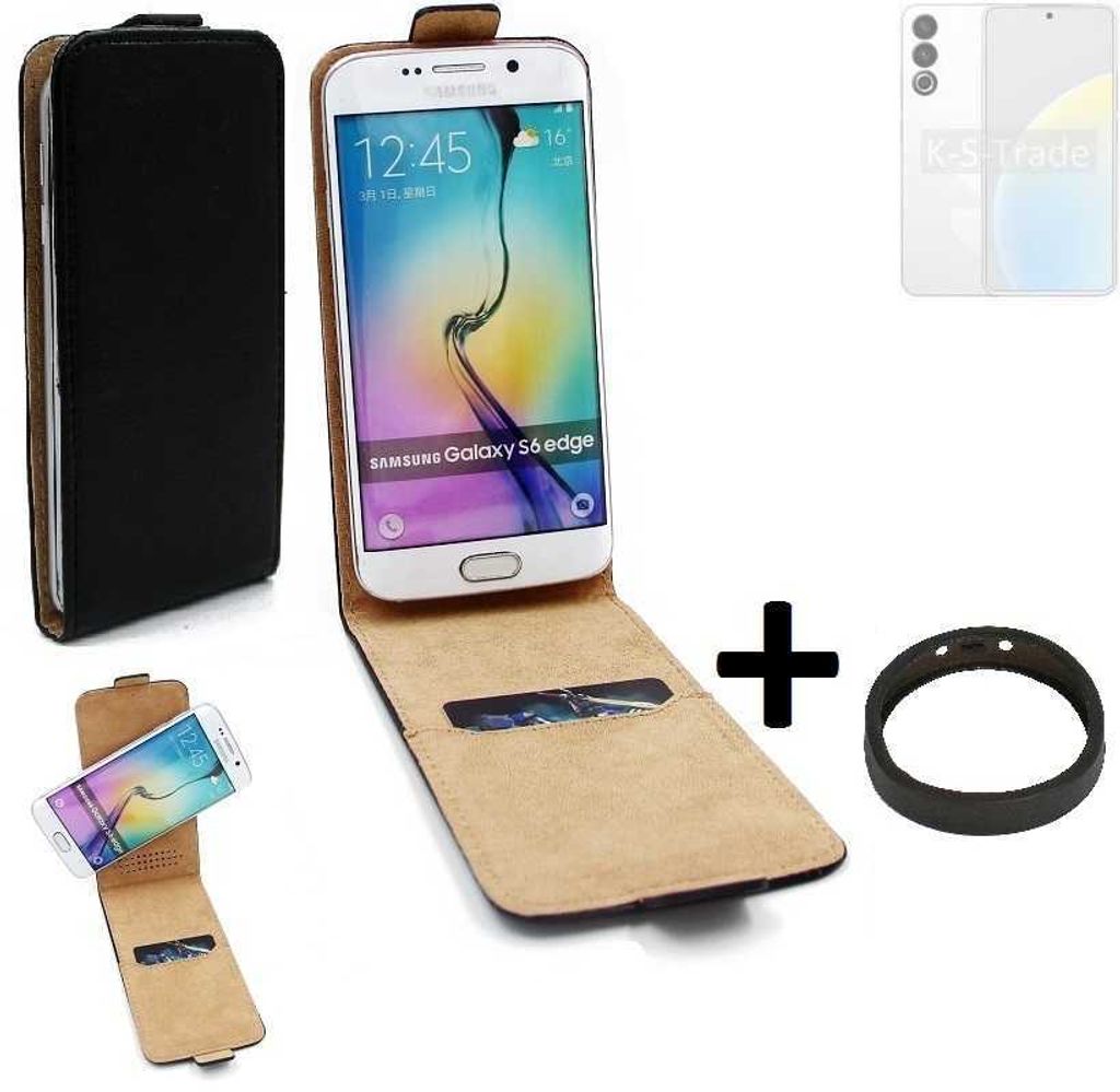 K-S-Trade TOP SET Handyhülle kompatibel mit Meizu 20 Classic 360° Flipstyle Schutzhülle Smartphone Tasche schwarz + TPU Bumper, Case Hülle Flip
