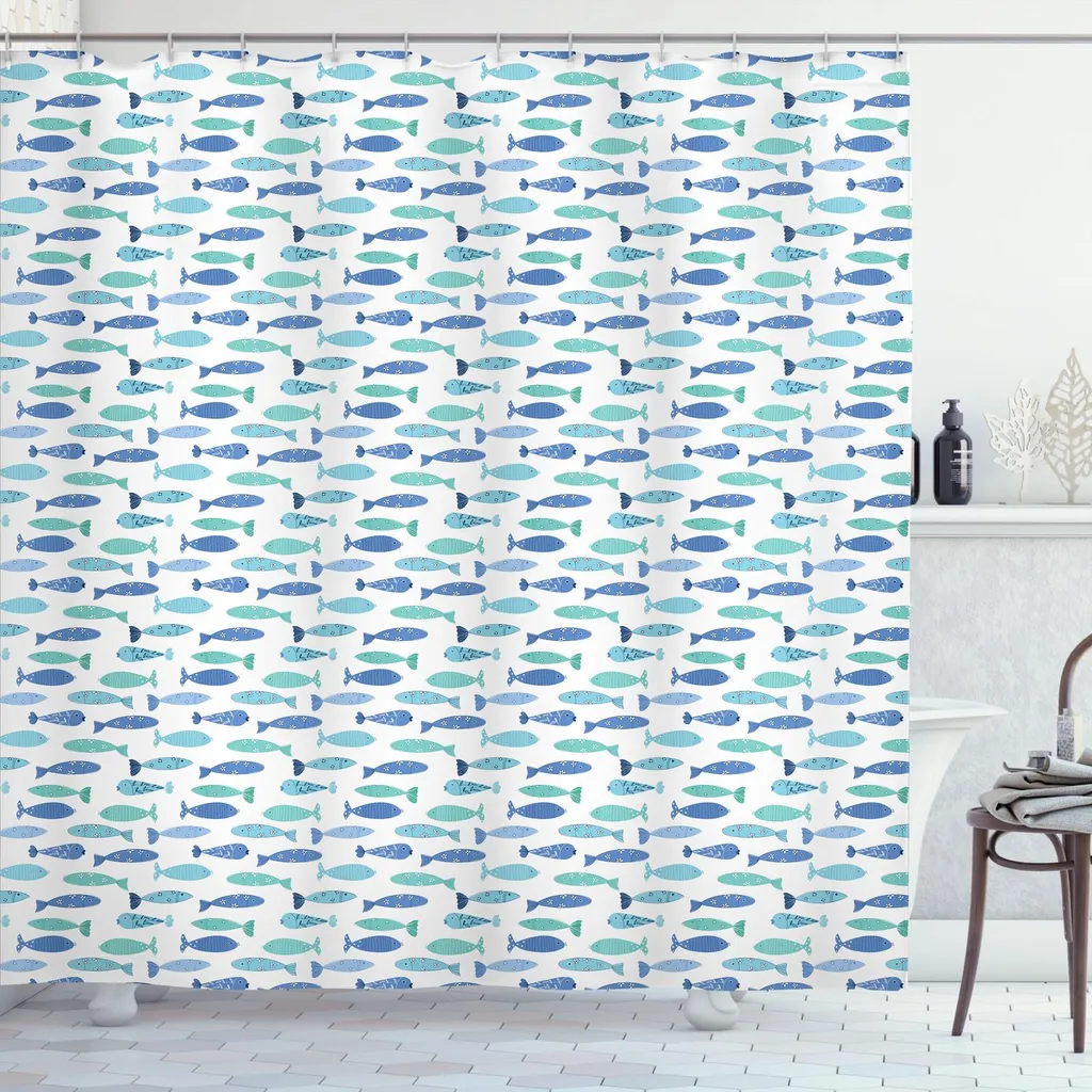 ABAKUHAUS Tenda Doccia Pesci 175x180cm | Arredo Bagno Turchese Online