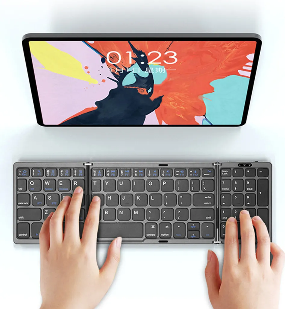 Clavier Bluetooth Pliable pour Tablette et Smartphone - Coloris Noir