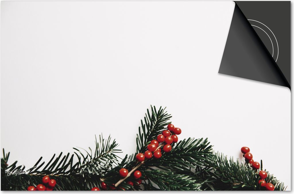 Induktionsschutz 59x52 - abdeckplatte Induktion matt- Dietrix Kochfeldschutz- Exklusive - Weihnacht- Stechpalmenzweig