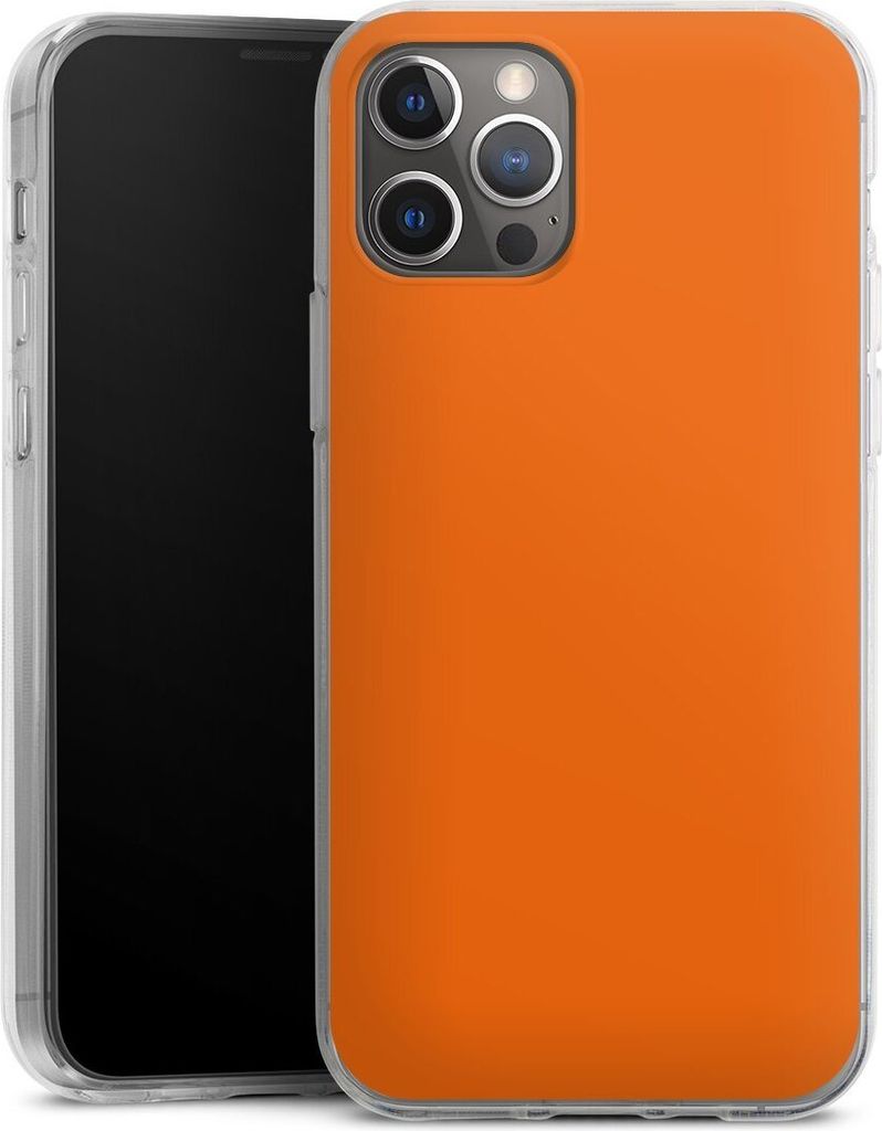 DeinDesign Handyhülle für Apple iPhone 12 Pro Silikon Hülle Case Smartphone Schutzhülle Farbe einfarbig orange