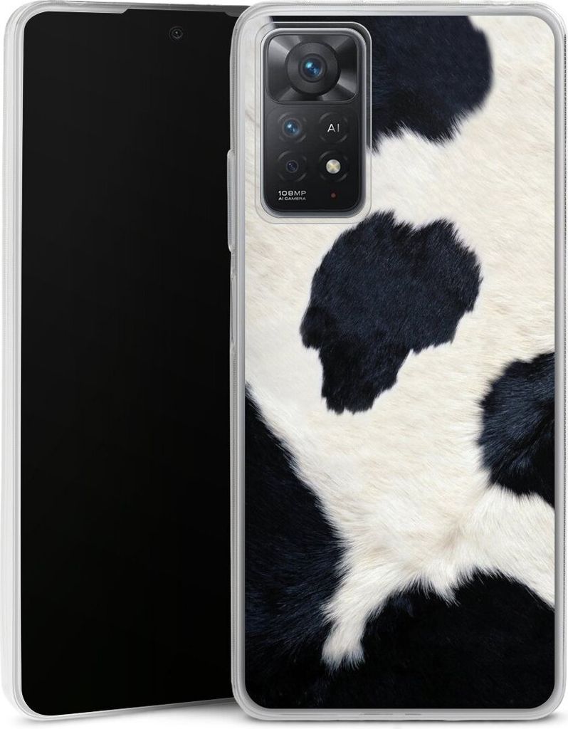 DeinDesign Slim Hülle für Xiaomi Redmi Note 11 Pro 5G Silikon Case Ultra Dünn Handyhülle Animal-Look Animalprint Kuhfell