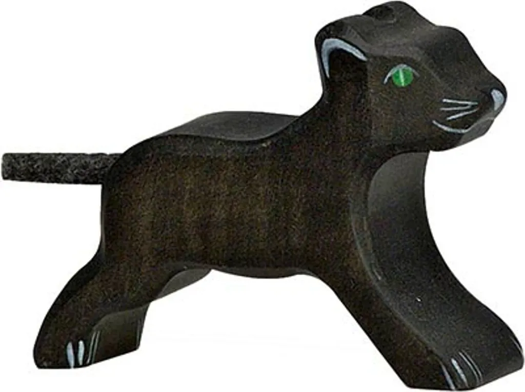 Goki 80144 Panthère en bois petite taille figurine animaux sauvage