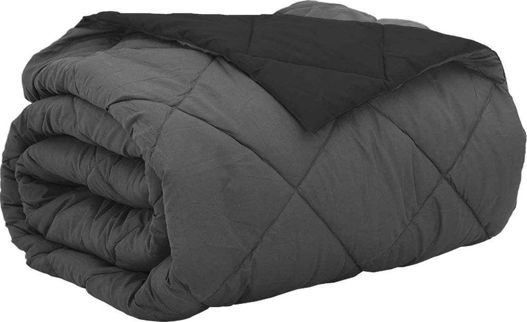 vidaXL Sommerdecke Schwarz und Anthrazit 200 x 200 cm Mikrofaser