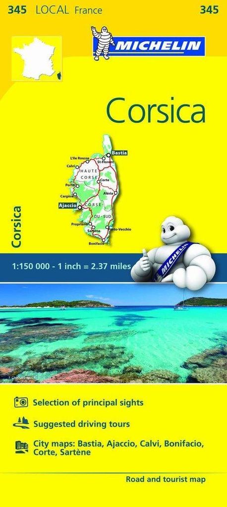 Corse-du-Sud, Haute-Corse - Michelin Local Map 345