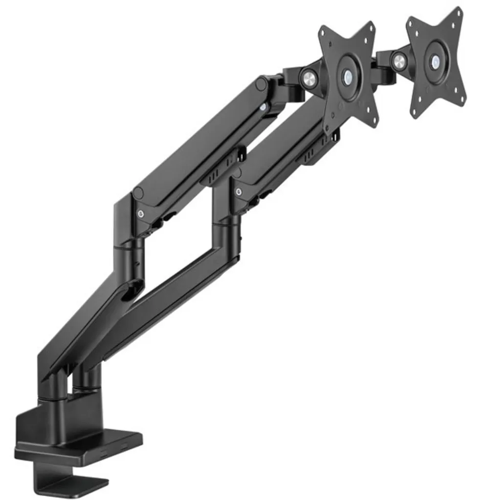 Goobay 70814 Support Double Écran à Gaz pour Moniteurs 17-32 Pouces