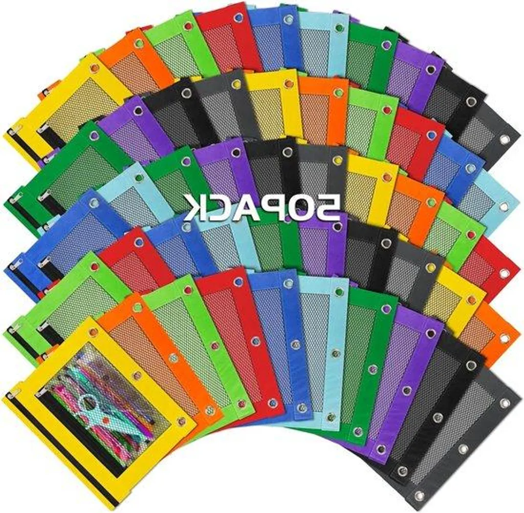 Trousse d'école pour classeur à anneaux, organisation collège et lycée, 3p