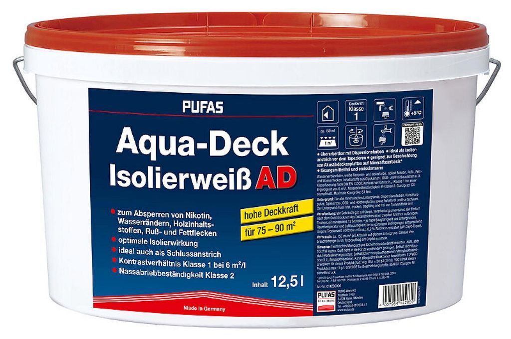 Pufas Aqua-Deck Isolierweiß 12,5 Liter 14205000 Produktbild 