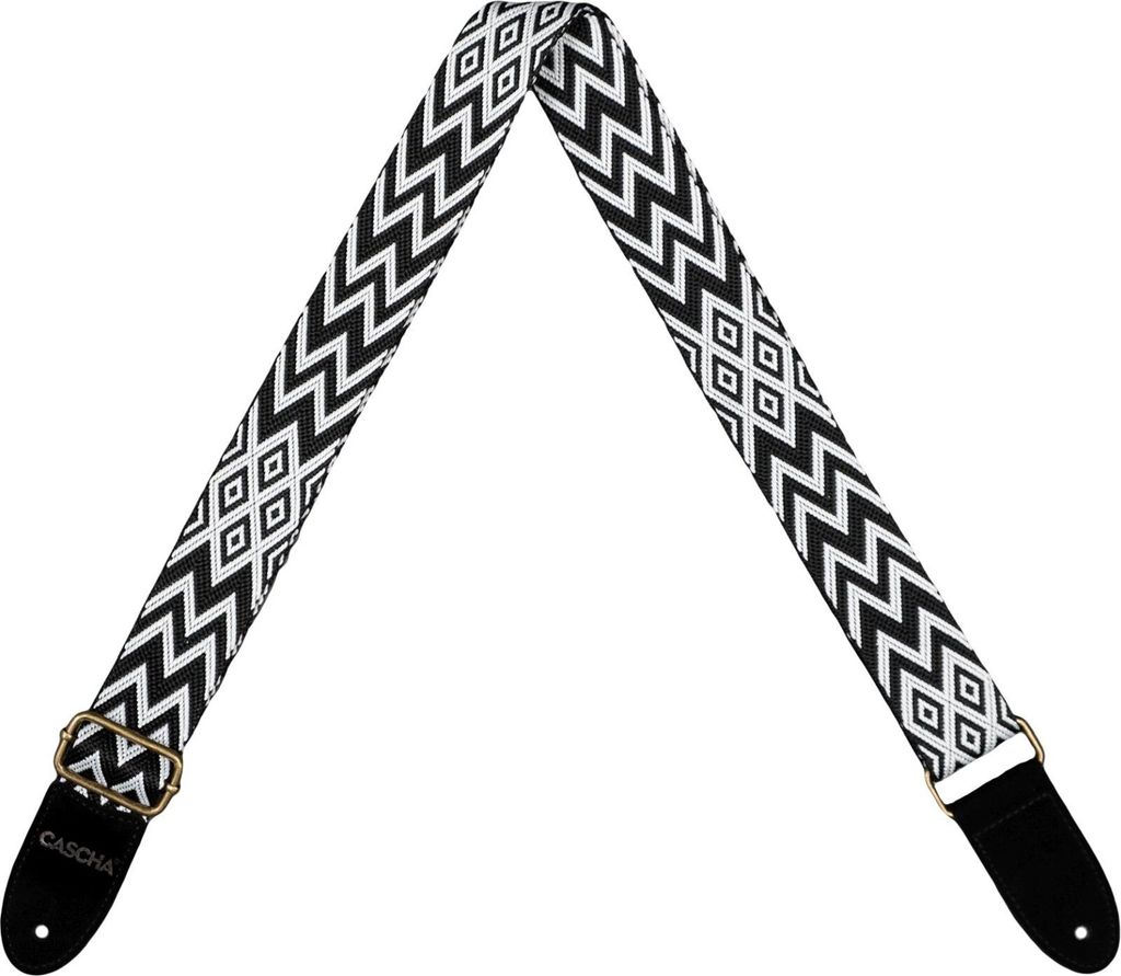 Cascha CUS-JW1 Jacquard Ethnic Black & White Ukulele Gurt