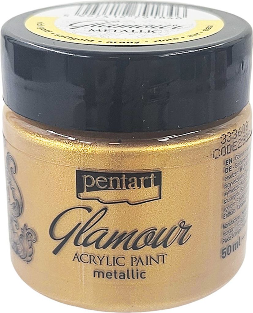 Metallic-Acrylfarbe Glamour Pentart für Decoupage, sattes Gold, 50 ml