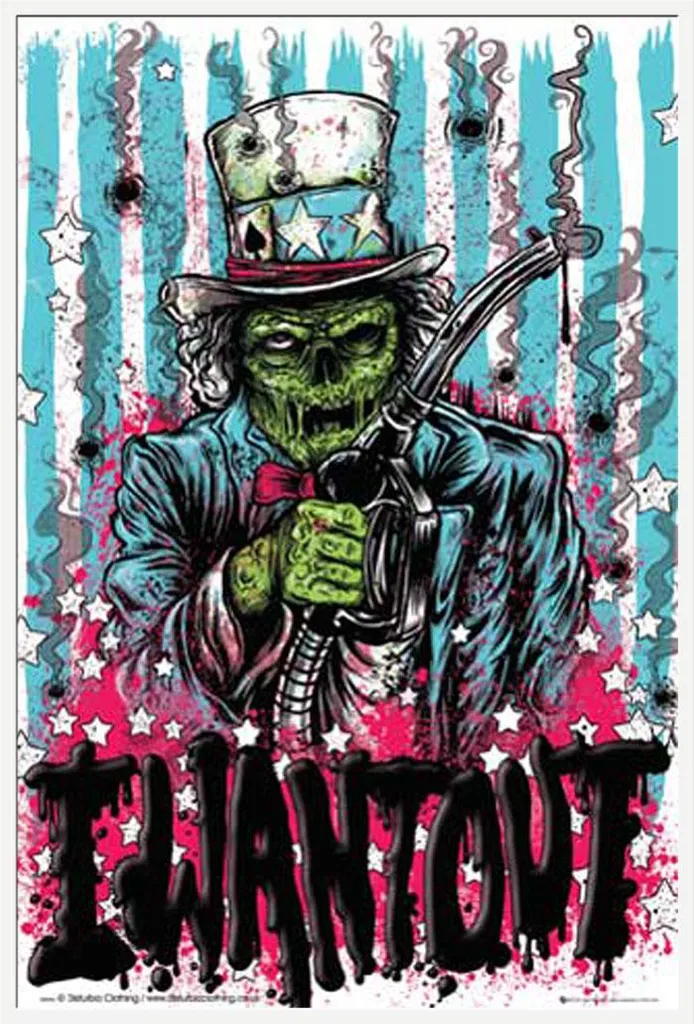 Affiche Disturbia I Want Out avec Cadre Blanc Shinsuke Maxi 61x91,5 cm