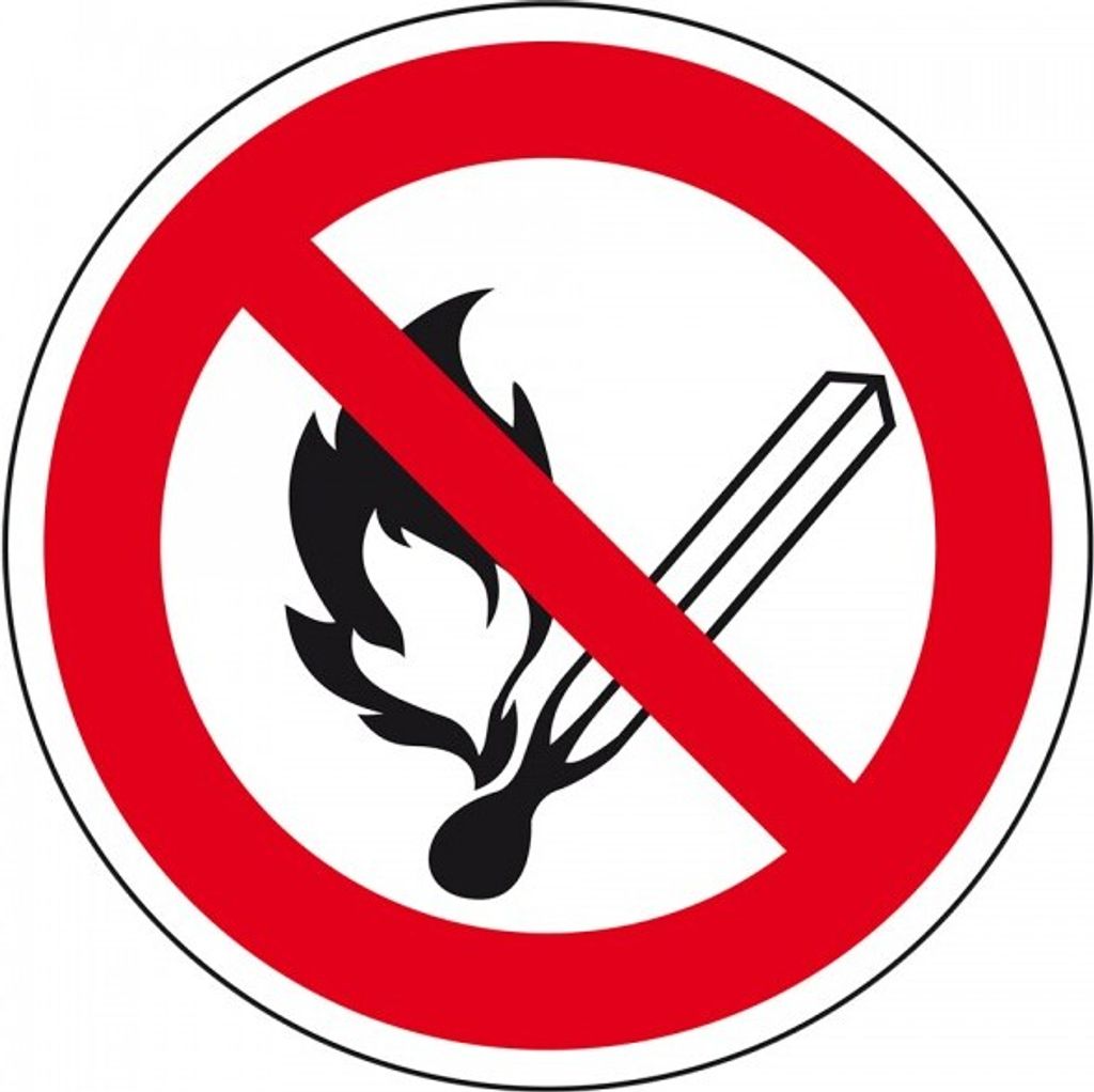 Dreifke Alu-Schild "Keine offene Flamme; Feuer, offene Zündquelle und Rauche...