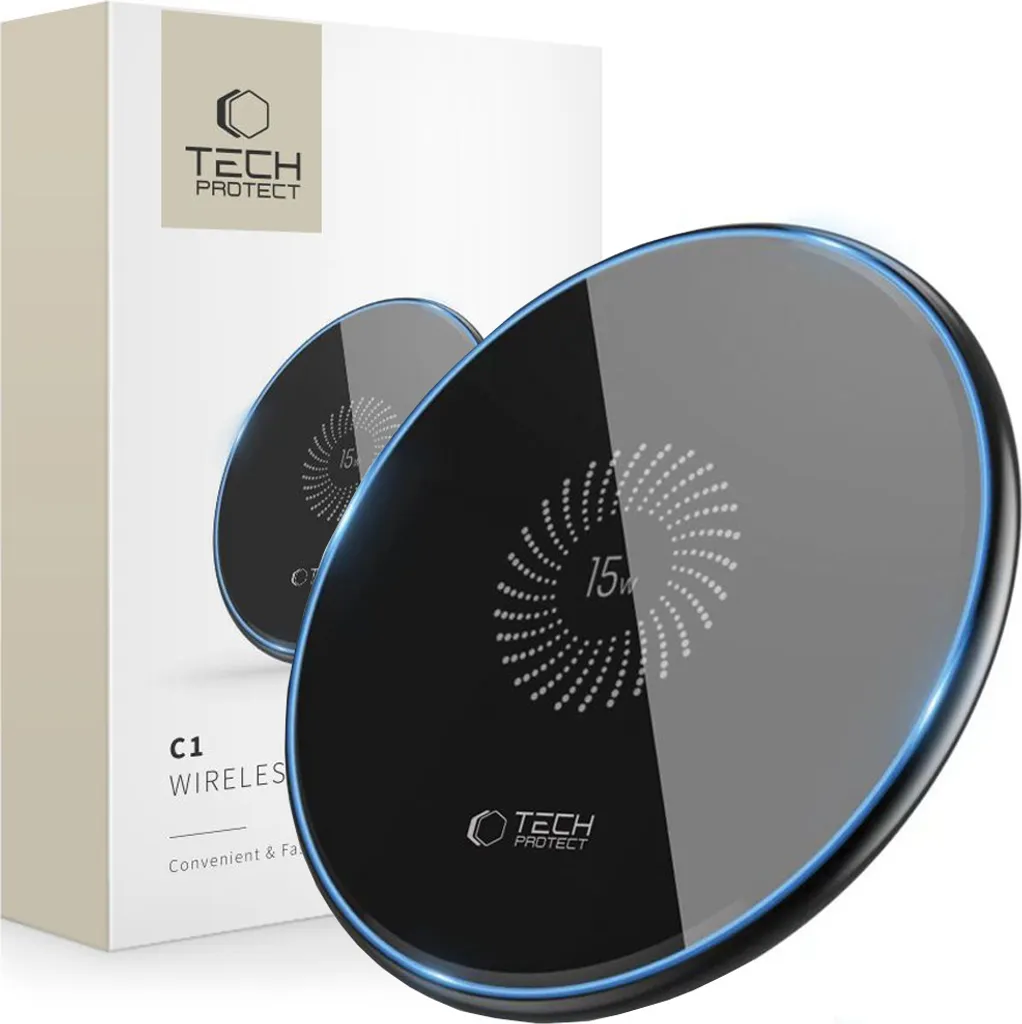 Tech-Protect Qi15W-C1 Caricabatterie senza fili 15W Nero