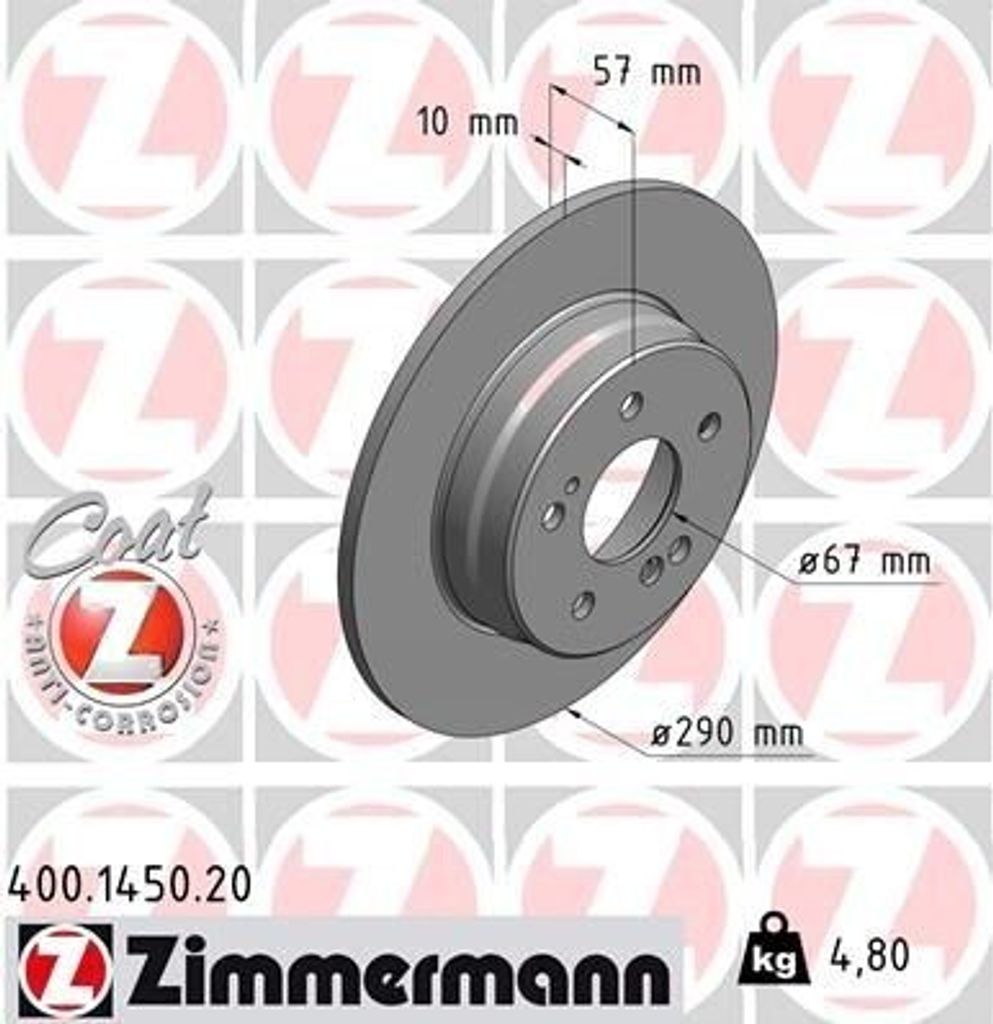 ZIMMERMANN 400.1450.20 - Bremsscheibe für SL (R129)