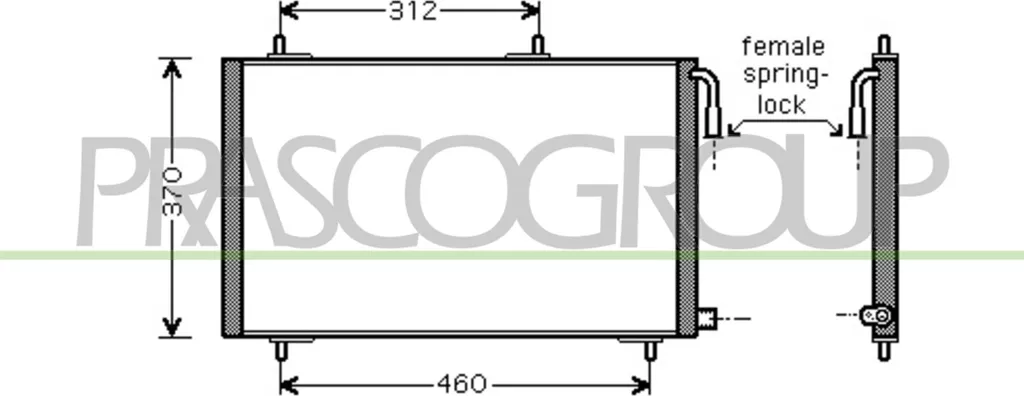 Condensateur de clim Peugeot 206 SW et 206 Van - Remplace 1610161180