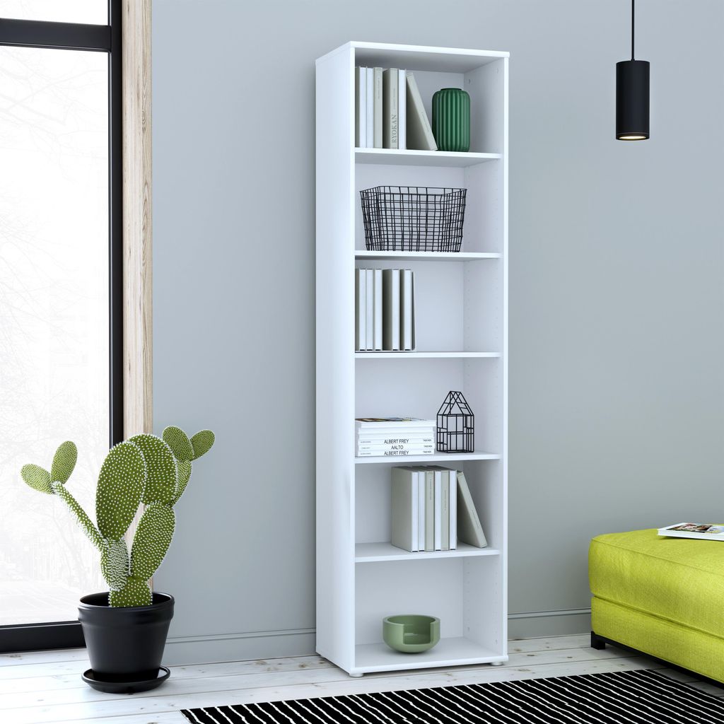 Regal Ordnerregal Dekoregal Aktenregal Holzregal Bücherregal Büro "Tembi II" Weiß