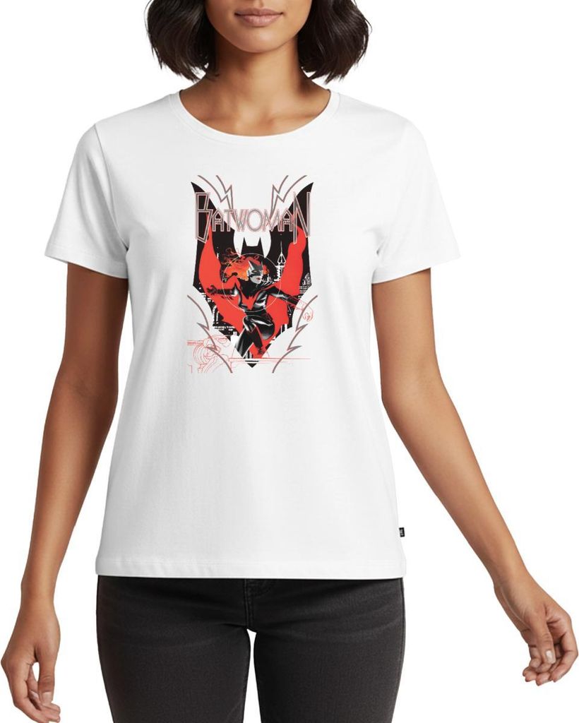 Spreadshirt Batwoman in Aktion Emblem Frauen Premium T-Shirt, L, Weiß