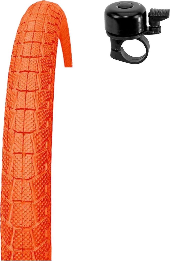 1 x Kenda K-907 Krackpot 20" BMX Fahrradreifen Fahrradmantel in Orange 50-406 (20 x 1.95) inkl. Fahrradklingel