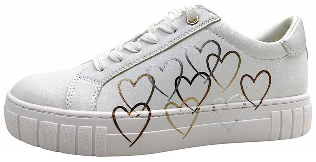 MARCO TOZZI Damen Sneaker mit Plateau und mehrfarbigem Herz Produktbild 