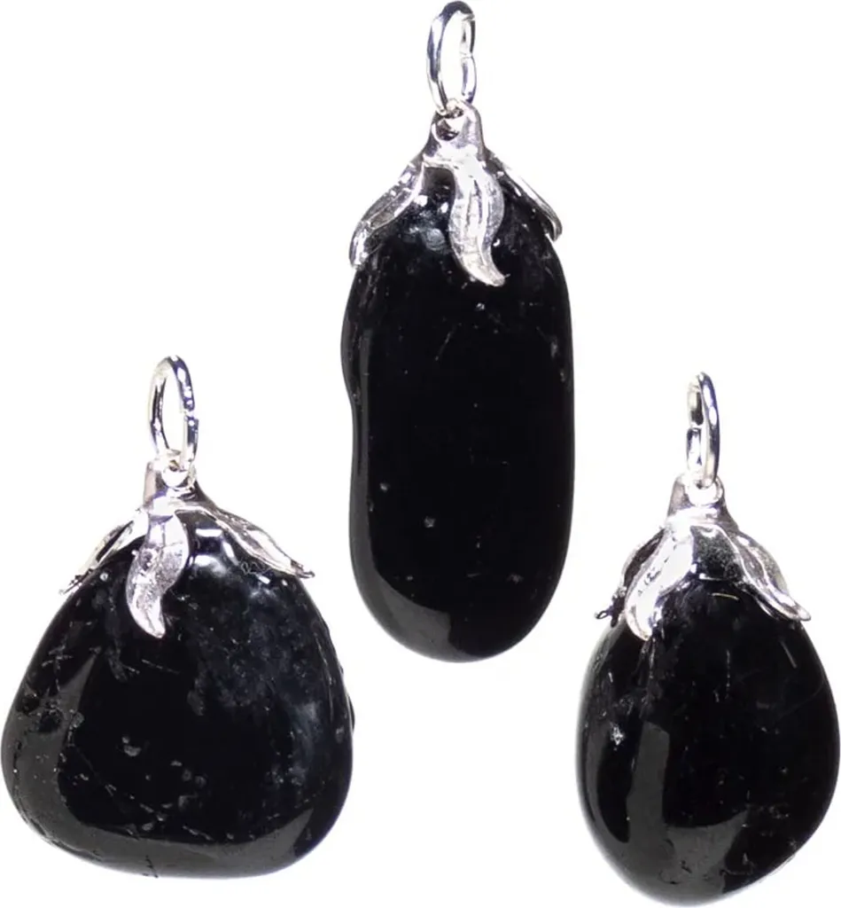 Pendentif Tourmaline Noire de Protection - Pack de 3 Pierres Brutes