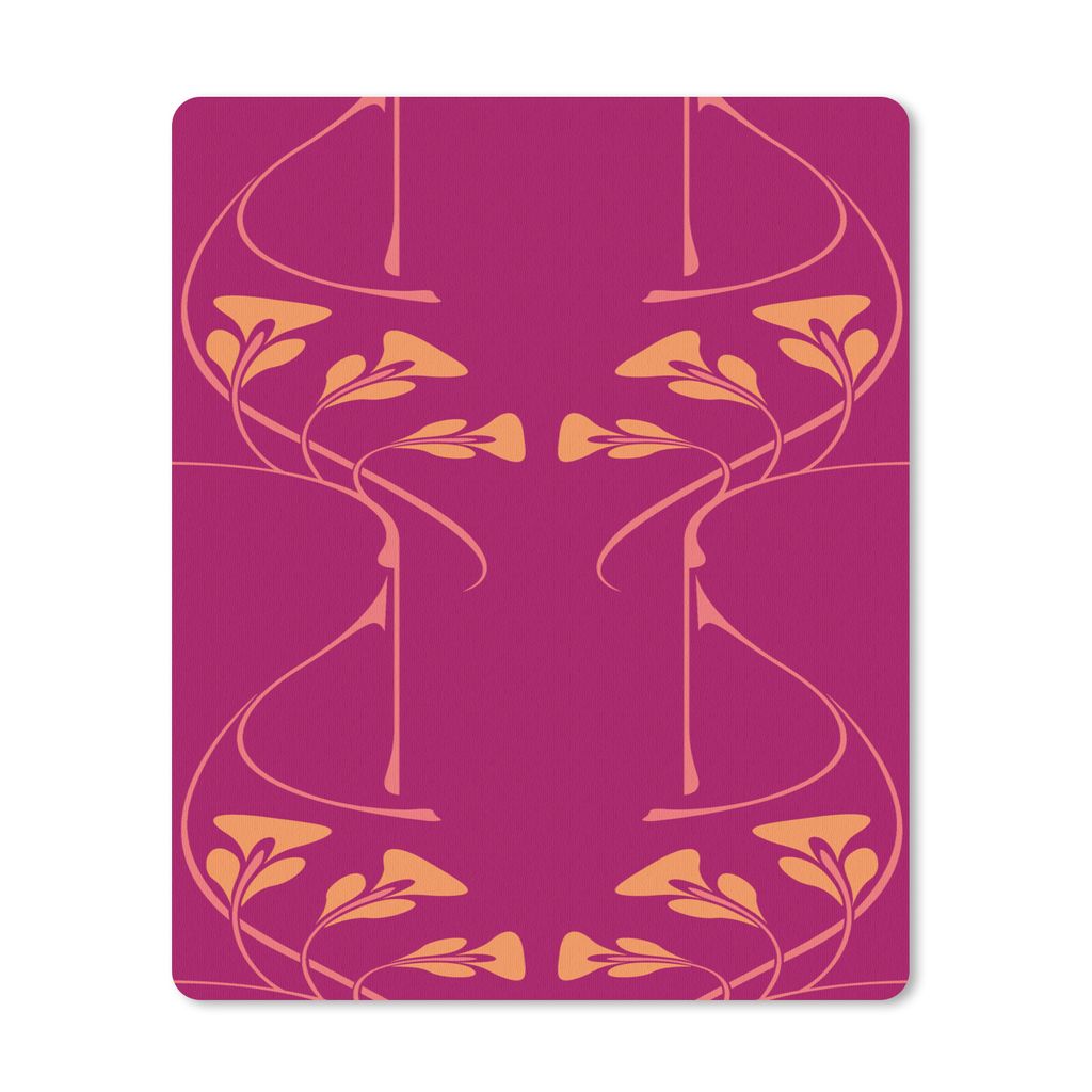 MuchoWow Mauspad Mousepad Rosa - Orange - Jugendstil - Muster 19x23 cm - Mousepads - Maus Mat - Pad - Mausunterlage - Mauspads - Spielen