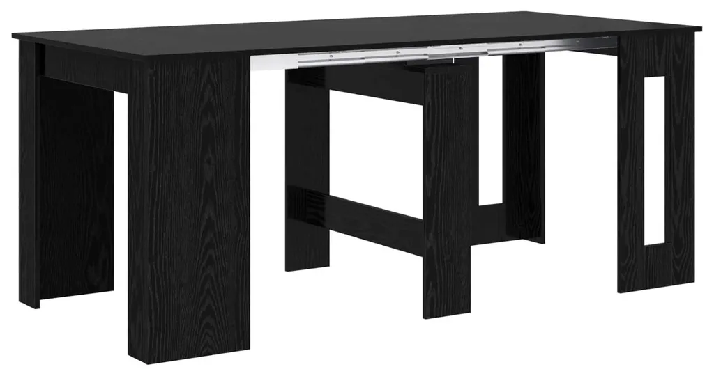 Table à manger bois d'ingénierie chêne noir 180x85 cm structure robuste