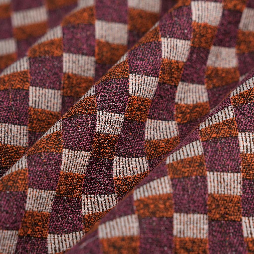 Jacquard-stof, motief "Quadro", 140 cm breed, roze, Productafbeelding 