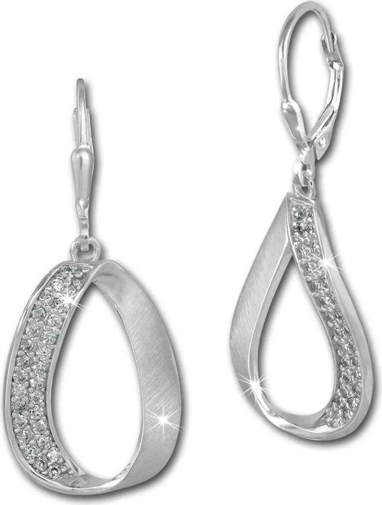 Boucles d'oreilles SilberDream SDO371W en Argent 925 blanc et Zirconia