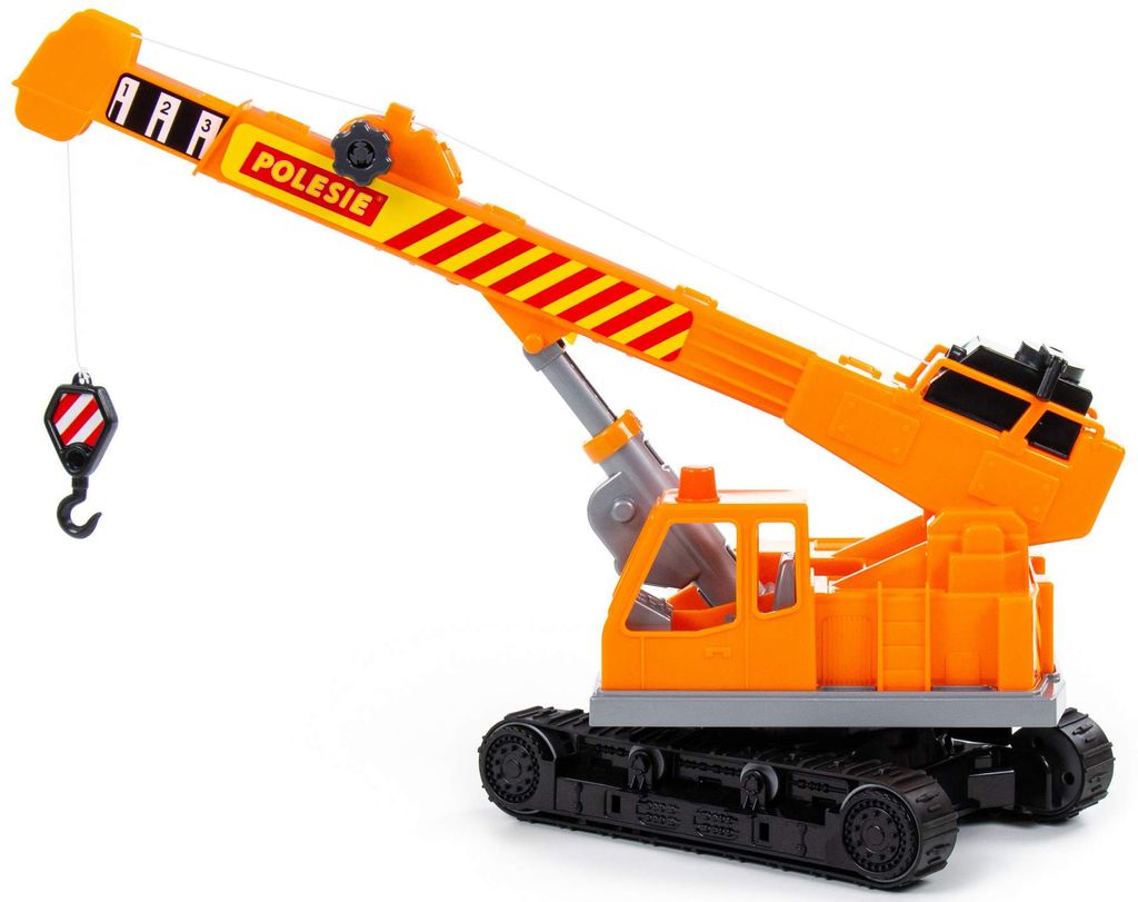 Raupenkran Kinder Spielzeug MONOLITH Mobilkran orange Baustellen Fahrzeug +3J