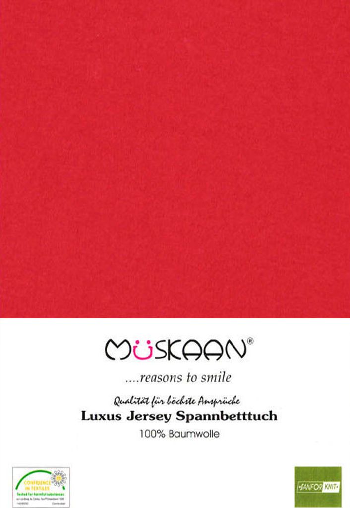 Jersey Spannbettlaken 180x200 - 200x200 cm Rot - 100% Produktbild