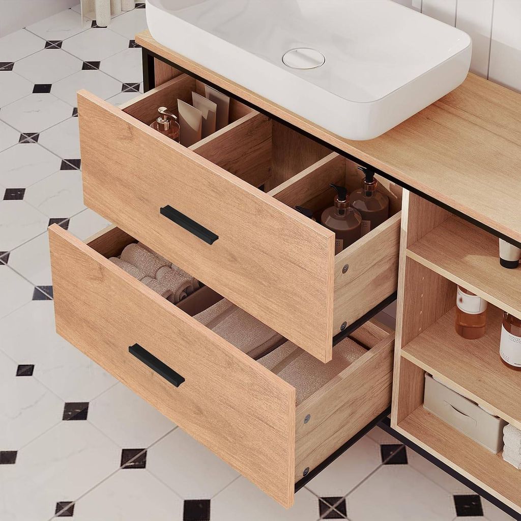 EUGAD Waschbeckenunterschrank, Badezimmerschrank mit 2 Produktbild 4