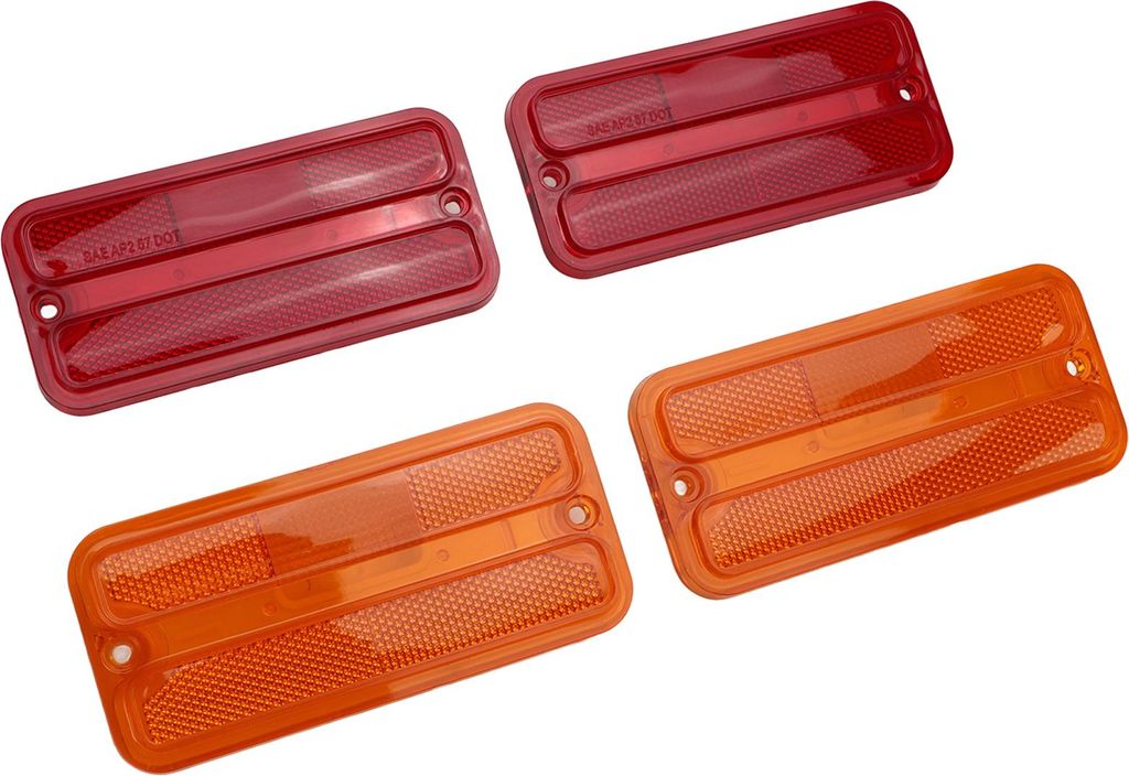 Vorderer und hinterer Seitenmarkierungsleuchten-Satz 0849-520, Anzeigelampen-Ersatz für Chevy G-Serie Van 1968-1972, Rot und Gelb