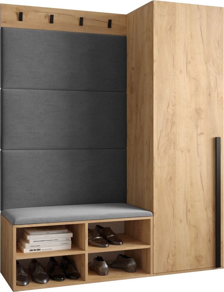 Garderobe MIRO Set 6 mit gepolsterten Paneelen Industrial Produktbild 