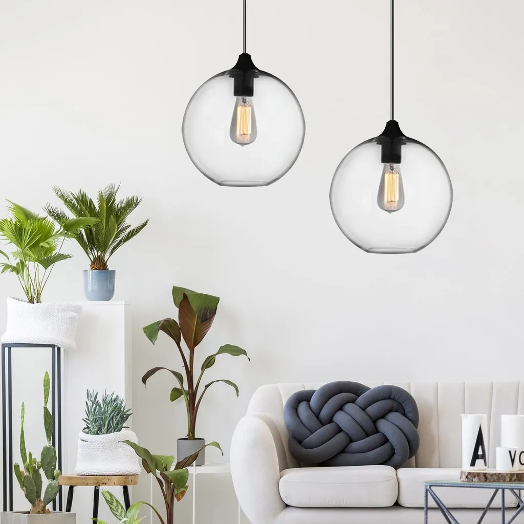 Lampe Suspendue en Métal Noir Toolight avec Câble Réglable E27