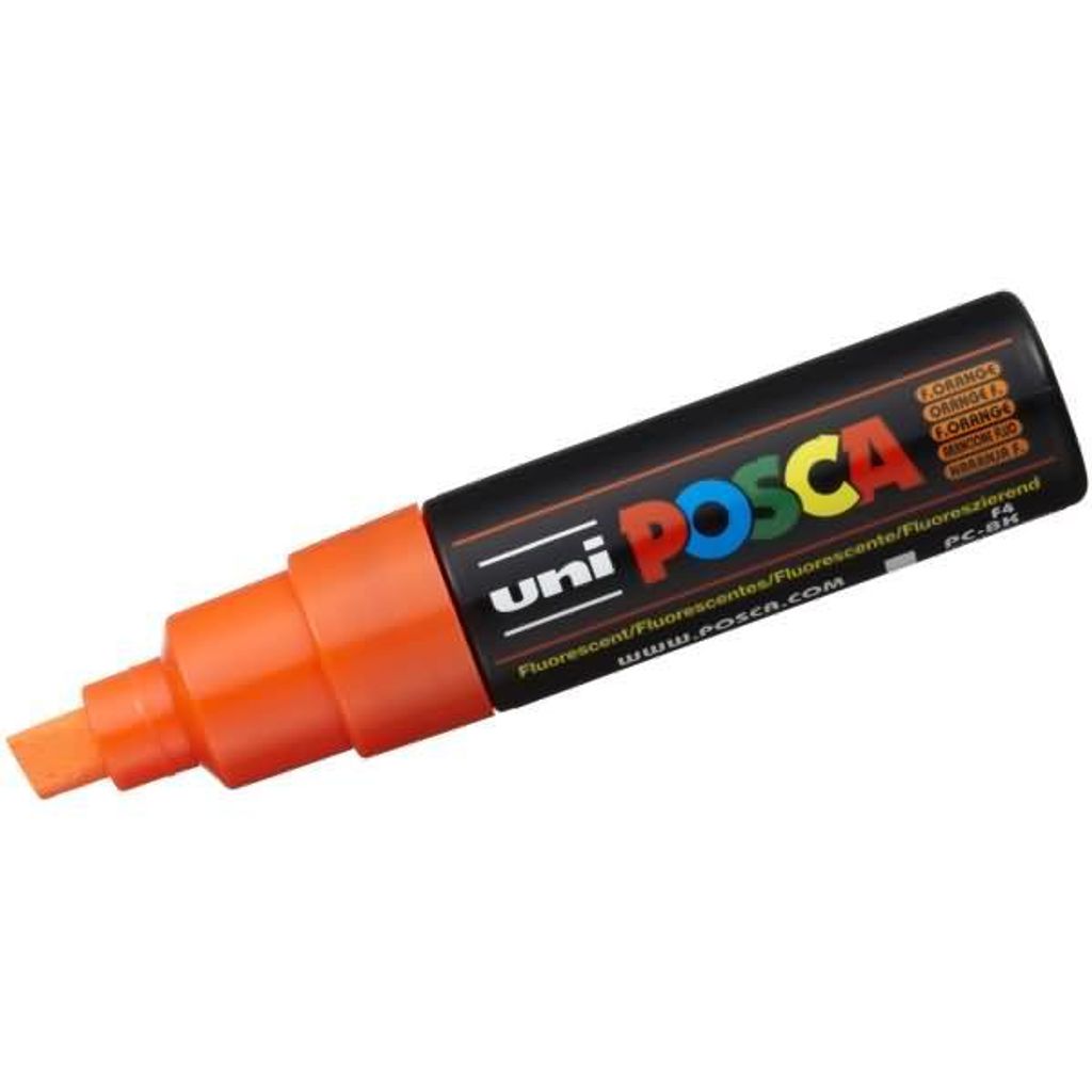 POSCA uni PC-8K, 1 Stück(e), Orange, Meißel, Schwarz, Orange, 8 mm, Tinte auf Wasserbasis