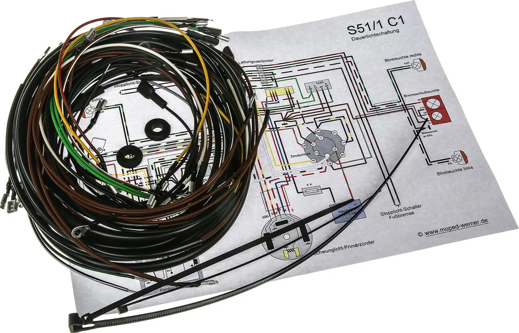 Faisceau électrique S51/1 C1 complet pour allumage 12V électronique
